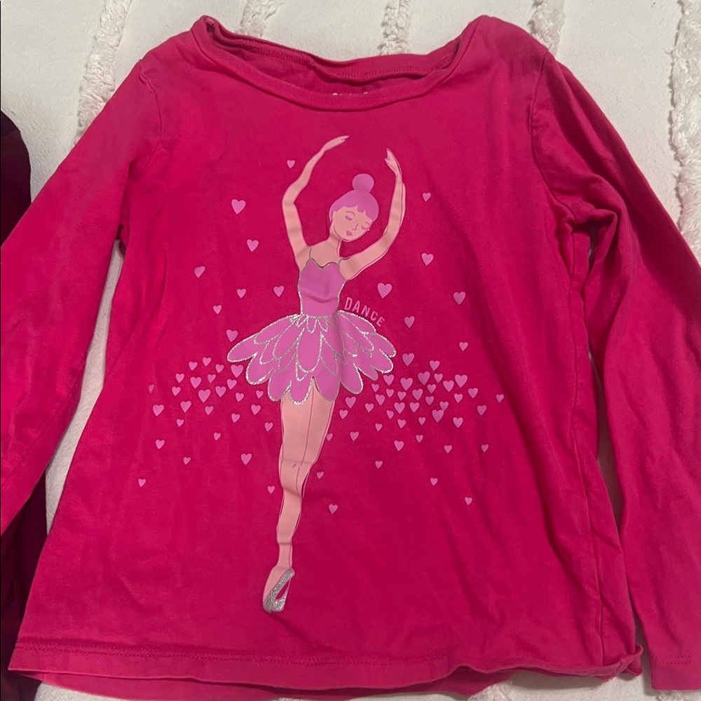 Carter’s long sleeve pink  tops. size 5